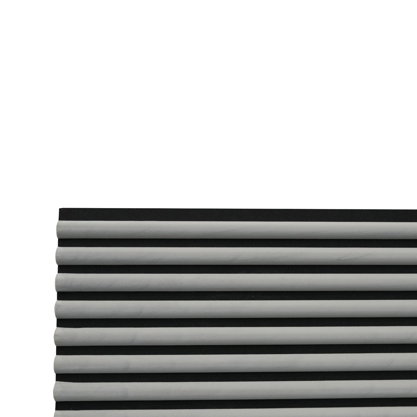 Grey Velour Acoustic Panel Curved Slat - 240x60cm