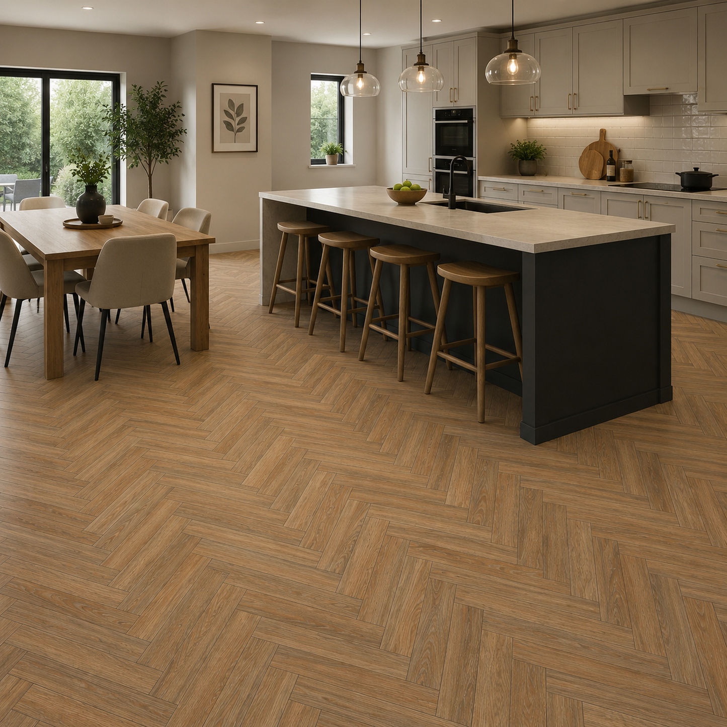 Westbury 694M Golden Oak Wood Herringbone Effect My Style Vinyl Flooring