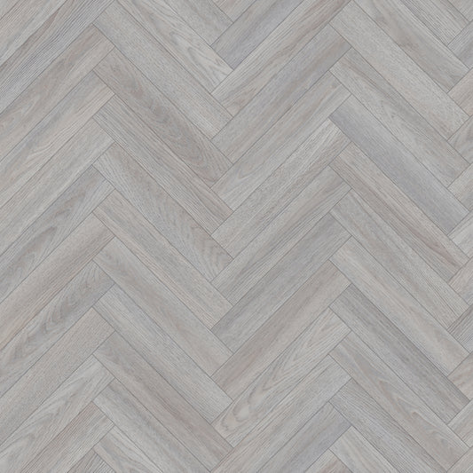 Dorset 974L Grey Oak Wood Herringbone Effect Rimini Vinyl Flooring