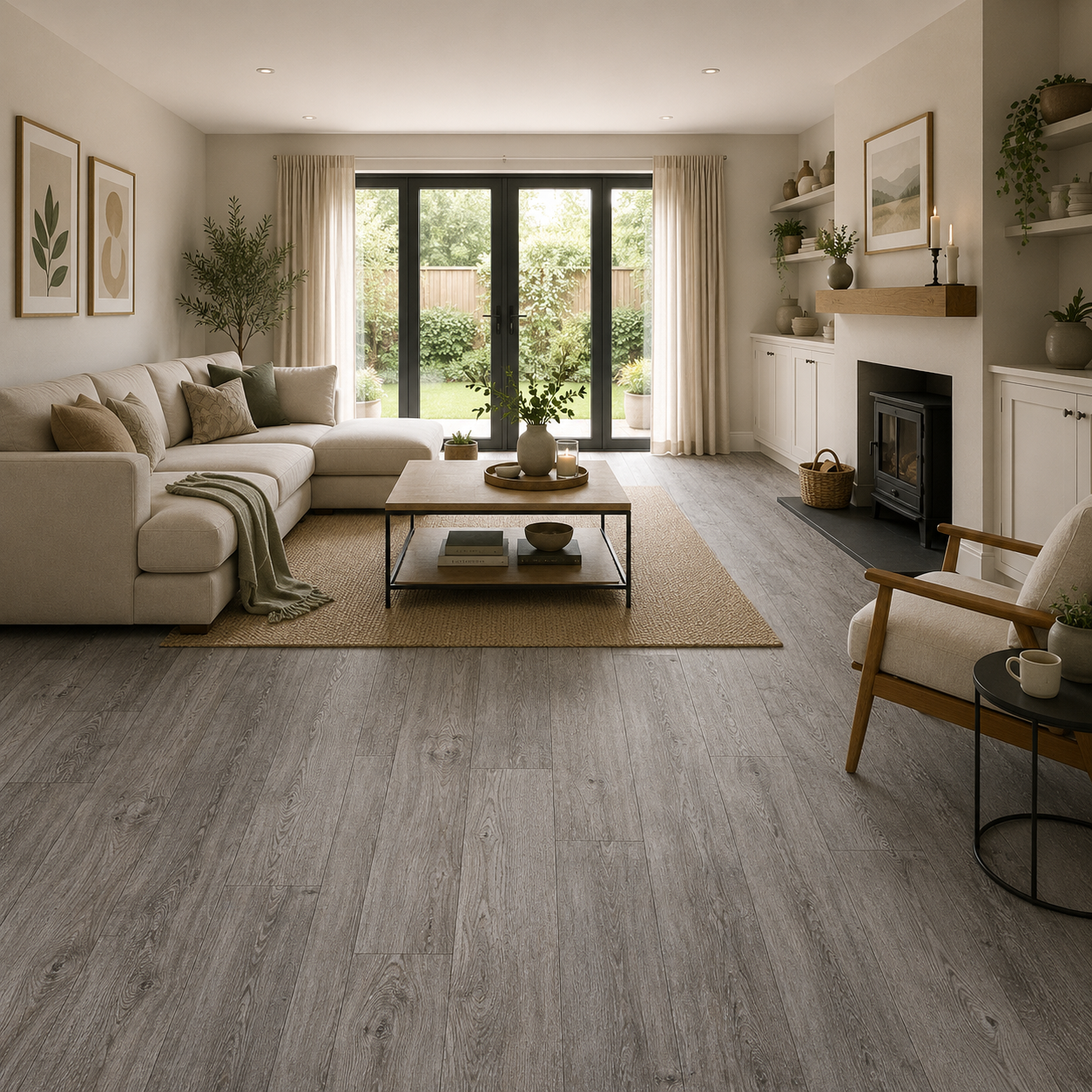 Aged Oak 909D Grey Oak Wood Plank Effect Solent Vinyl Flooring