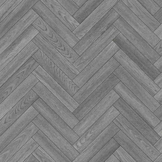 Dorset 990D Grey Wood Herringbone Effect Solent Vinyl Flooring
