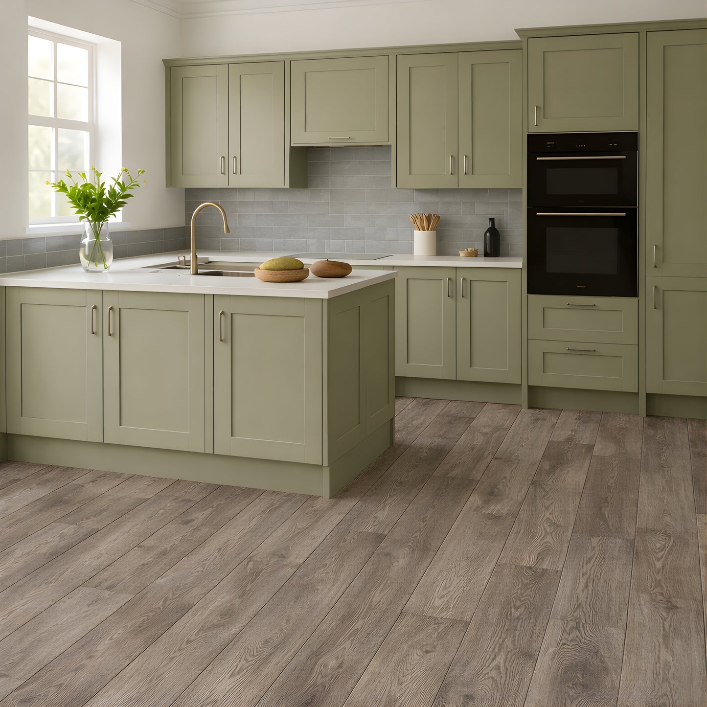Aged Oak 967M Light Brown Wood Plank Effect Turbo Vinyl Flooring
