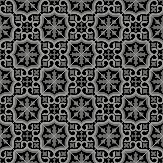 Bradley 999E Black/Grey Art Décor Tile Turbo Vinyl Flooring