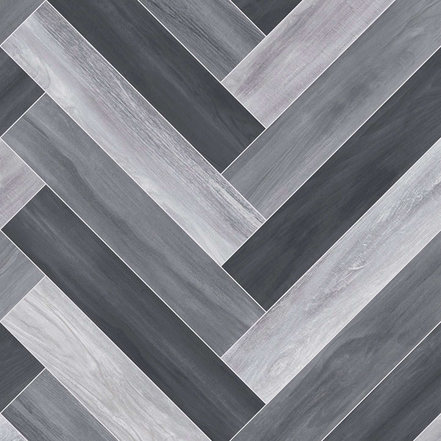 Venice Tile 990D Grey Wood Herringbone Effect Slip Resistant Turbo Vinyl Flooring