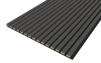 Black Acoustic Wood Wall Panel Thin Slat Series 1 - 240/300x60cm