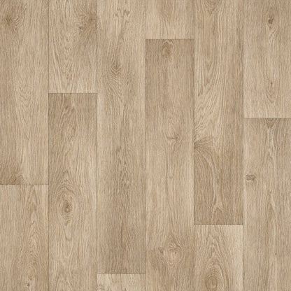 Aged Oak 619M Light Brown Wood Plank Effect Turbo Vinyl Flooring