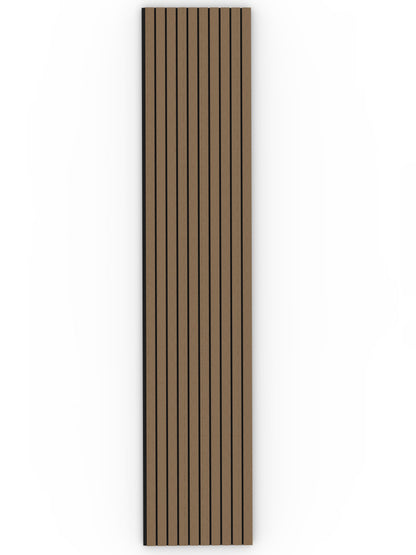 Smoked Oak Acoustic Wood Wall Panel Wide Slat Series 2 - 240x60cm