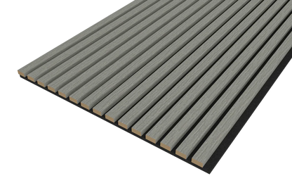 Grey Acoustic Wood Wall Panel Thin Slat Series 1 - 240/300x60cm