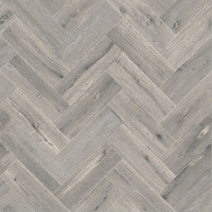Mayfair 109M Grey Wood Herringbone Effect Turbo Vinyl Flooring