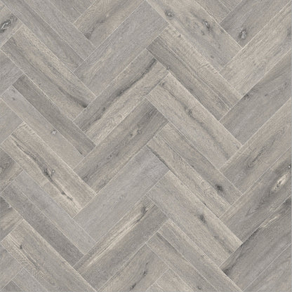 Mayfair 109M Grey Wood Herringbone Effect Turbo Vinyl Flooring