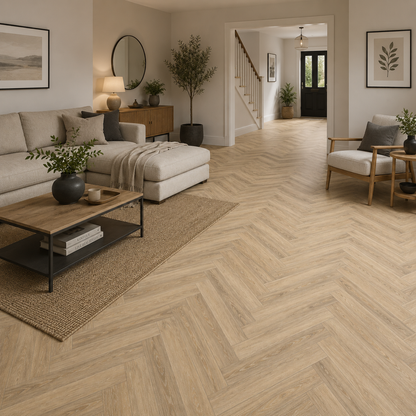 Westbury 162L Light Oak Wood Herringbone Effect My Style Vinyl Flooring