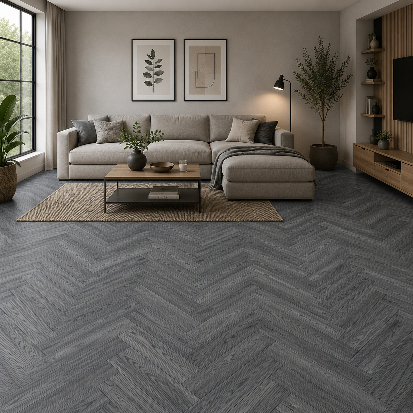 Westbury 990D Grey Oak Wood Herringbone Effect My Style Vinyl Flooring