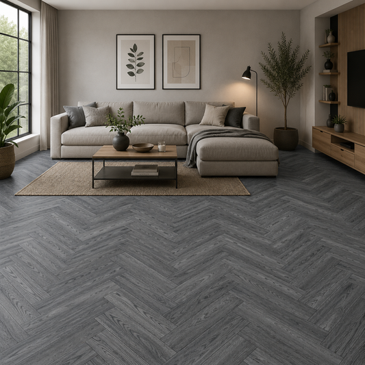 Westbury 990D Grey Oak Wood Herringbone Effect My Style Vinyl Flooring