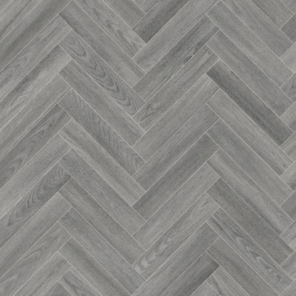 Dorset 099M Light Grey Wood Herringbone Effect Solent Vinyl Flooring Sample