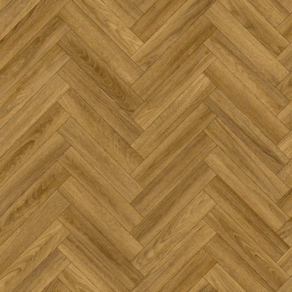 Dorset 692D Golden Oak Wood Herringbone Effect Solent Vinyl Flooring