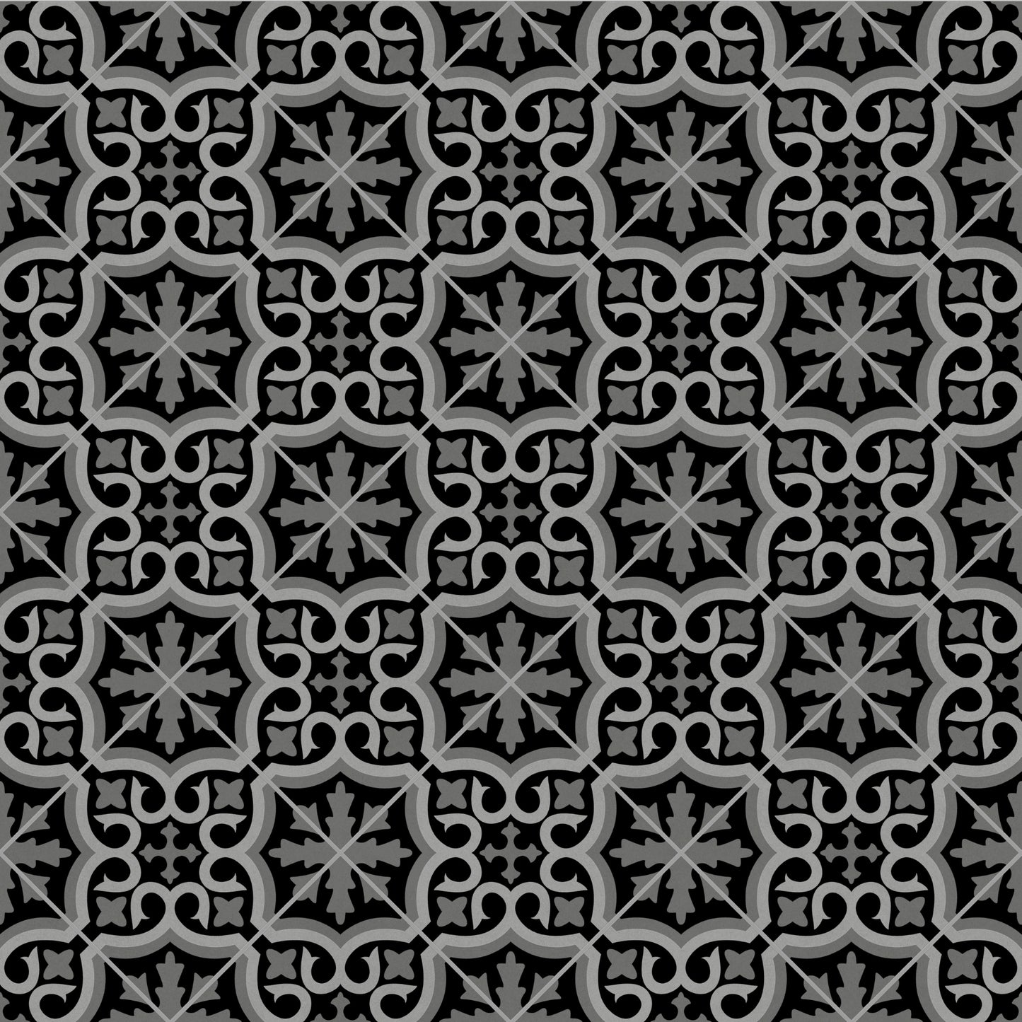 Bradley 999E Black/Grey Art Décor Tile Turbo Vinyl Flooring