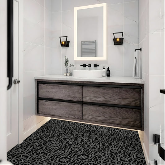 Bradley 999E Black/Grey Art Décor Tile Turbo Vinyl Flooring